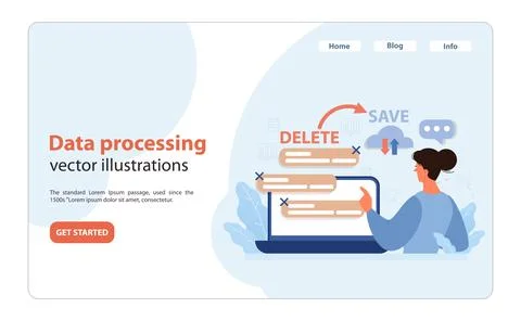 Data processing concept. Flat vector illustration イラスト素材