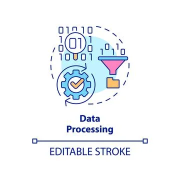 Data processing concept icon Stock Illustration