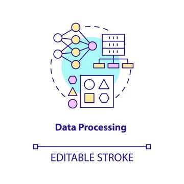 Data processing concept icon Stock Illustration