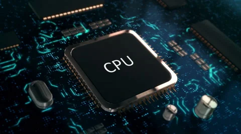 Data Processing Cpu and Circuit Board Stock Footage 51913565