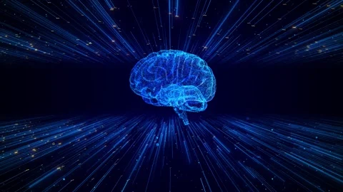 Data processing digital brain background. Global medicine science Brain digital Stock Footage 312168105