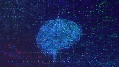 Data processing digital brain background. Global medicine science Brain digital Stock Footage 313676612
