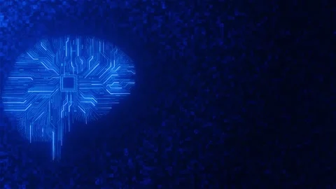 Data processing digital brain background. Global medicine, science, computing Stock Footage 333785744