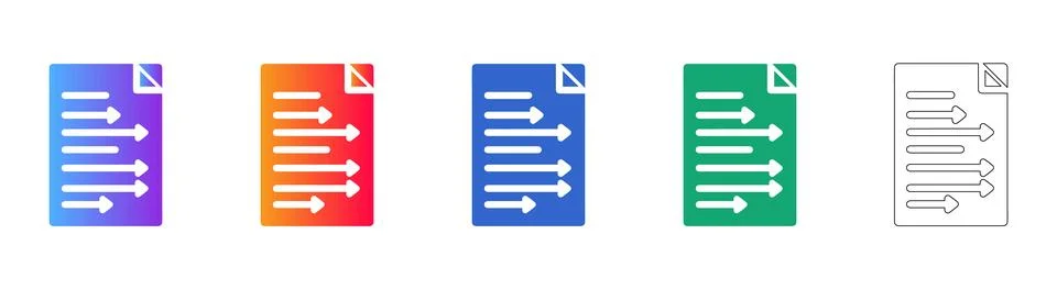 Data Processing Document with Arrows Icons 스톡 일러스트