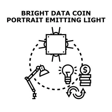 Data processing for financial growth and bright ideas Stockillustratie