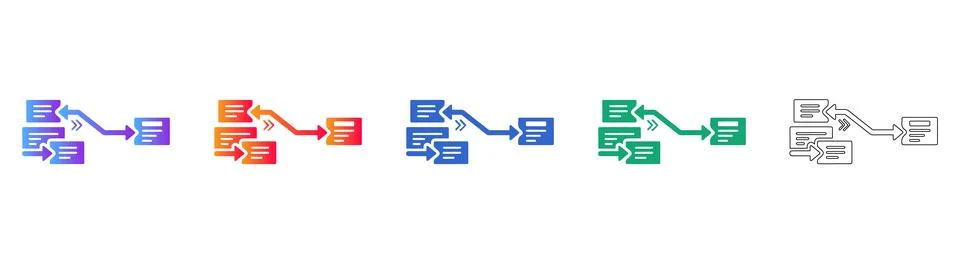 Data Processing Flowchart Icons Illustrazione stock