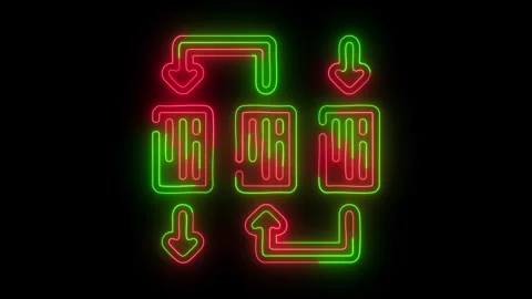 Data processing flowchart neon light motion Stock Footage 323345366