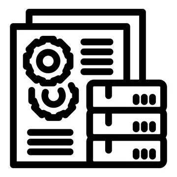 Data processing with gears and server rack optimizing workflow Stock Illustration