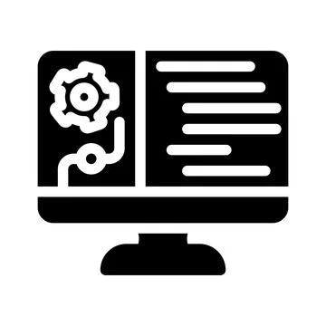 Data processing glyph icon vector illustration Stock Illustration