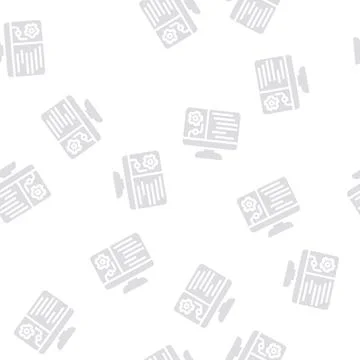 Data processing glyph vector seamless pattern Illustrazione stock