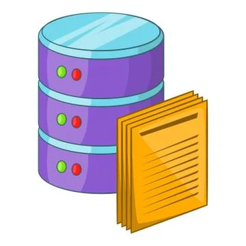 Data processing icon, cartoon style Stock Illustration