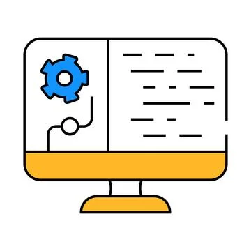 Data processing icon color illustration 스톡 일러스트