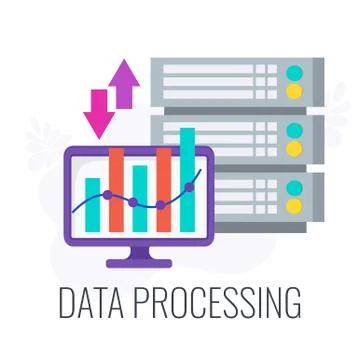 Data processing icon. Flat vector business illustration イラスト素材