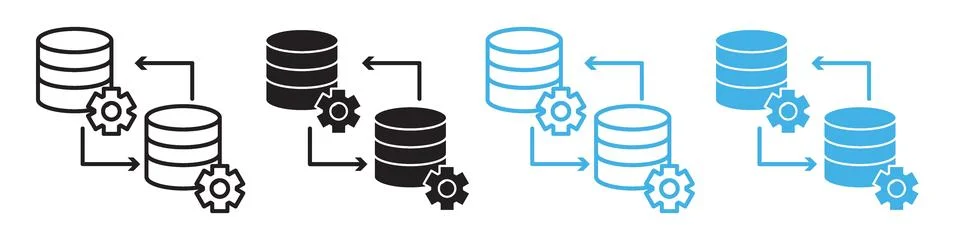 Data processing icon line art vector イラスト素材