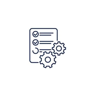 Data processing icon, line vector Stock Illustration