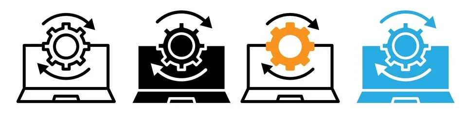 Data processing icon logo set vector イラスト素材