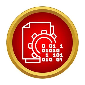 Data processing icon representing software development and coding Illustrazione stock