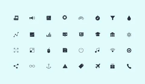 Data processing icon set fill in grey color icon series in modern web design sty Stock Illustration
