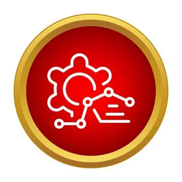Data processing icon showing analytics and technology system Illustrazione stock