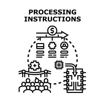 Data processing instructions guiding business planning system Stock Illustration