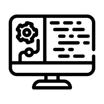 Data processing line icon vector illustration Stock Illustration