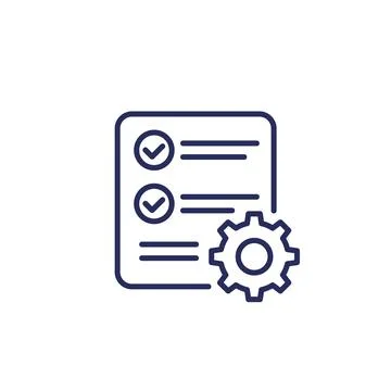 Data processing line icon on white Stock Illustration