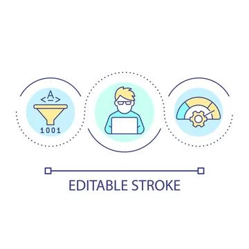 Data processing loop concept icon Stock Illustration