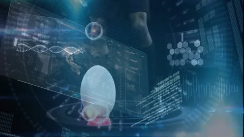 Data processing with low section of rugby player Stock Footage 208896960