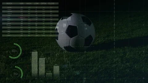 Data processing with low section soccer player playing Stock Footage 123777648