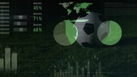 Data processing with low section soccer player playing Stock Footage 208830284