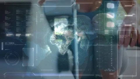 Data processing with low section woman working out Stock Footage 123781906