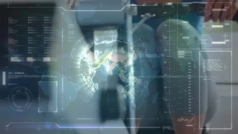 Data processing with low section woman working out Stock Footage 208830552