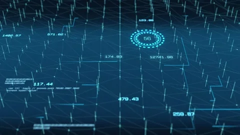 Data processing, machine learning, bit, binary code, graphical user interface. Video stock 326468686