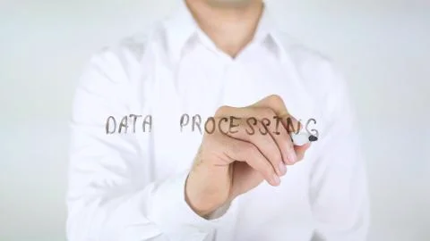Data Processing, Man Writing on Glass Stock Photos