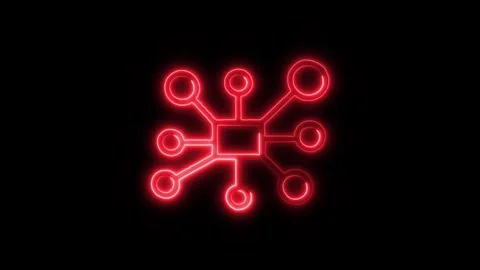 Data Processing Outline Icon in HD Video Neon Animation  Technology and Inf Vídeo Stock 304375017