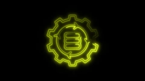 Data Processing Outline Icon in HD Video Neon Animation  Technology and Inf 库存影片 304375020