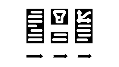 Data processing pipeline ai integration glyph icon animation Stock Footage 326732215