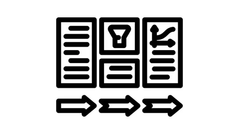 Data processing pipeline ai integration line icon animation Stock Footage 326749538
