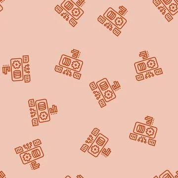 Data processing pipeline ai integration line seamless pattern Stock Illustration