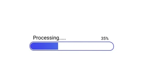 Data Processing Progress Bar Animation | System Processing Status Loading Screen Stock Footage 340769156