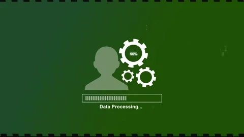 Data processing progress with user. Data processing progress gears. Data pr.. Stock Footage 337021454