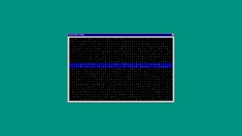 Data processing screen with scrolling code and blue bar Stock Footage 346805983