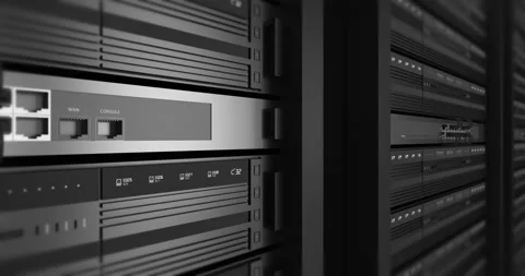 Data processing servers operating in secure server environment. Stock Footage 329488194