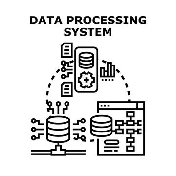 Data processing system analyzing information flow and storage Stock Illustration