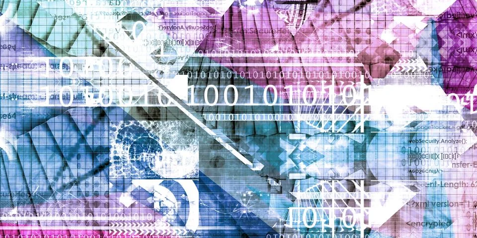 Data Processing As System And Business Illustrazione stock