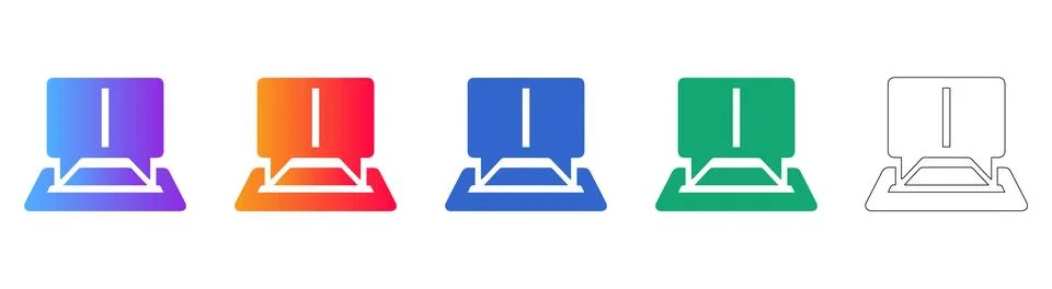 Data Processing System Icons Set Stockillustratie