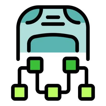Data processing system managing multiple connections with central hub Stock Illustration