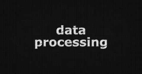 DATA PROCESSING text on board Stock Illustration