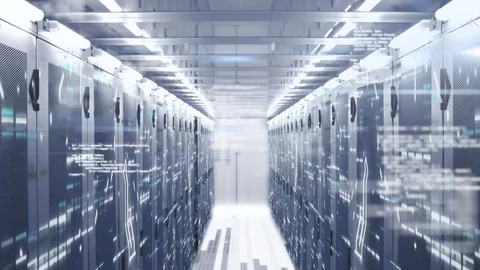 Data processing through data processing centre 스톡 동영상 125683124