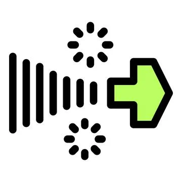 Data processing transforming into actionable insights, symbolized by a forwar Stock Illustration